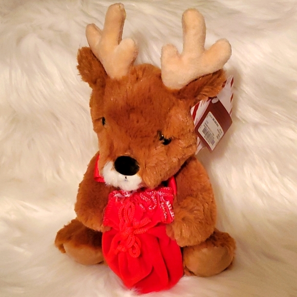 Plush Reindeer with velvet jewelry pouch For Gifting Jewels - Picture 4 of 4